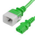 P-Lock Secure Locking Power Cord, C20 (P-Lock) to C13, 14 AWG, 15 Amp, 250V, SJT Jacket, Green