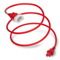 P-Lock Secure Locking Power Cord, C14 (P-Lock) to C15, 14 AWG, 15 Amp, 250V, SJT Jacket, Red (Coiled)