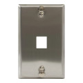 Telephone Stainless Steel Faceplate with 1 Port for EZ®/HD Style and Hanging Standoffs