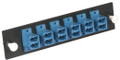 Adapter Panel, Fiber Optic, 12-Fiber, LC Duplex, Zirconium Insert, UPC, Blue