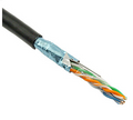 Cat6 Shielded FTP Cable, CMR-Rated,23AWG/4PR, 550MHz, 1000' Wood Reel