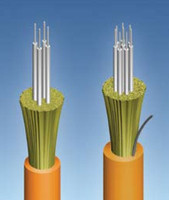 6-Strand AFL Indoor Dist. Cable Orange jacket, layer image, Cables Plus USA