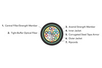 12-Strand, OCC DX Series, Outdoor Burial, CST Armored DX Dist., Singlemode 9/125 OS2, cross-section