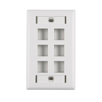 Standard Single Gang 6-Port with ID Window Faceplate