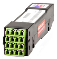 HDC-5LSM802SE1M16 - HD8² Cassette, 50/125 OM5, LC/UPC Shuttered (8) Port, Lime Duplex, Front to (1) Port MTP® Elite 16 Fiber Rear, Male Lime, Straight