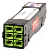 HDC-5MME608SE2M24 - HD8² Cassette, 50/125 OM5, 6 Port MTP® Elite 8F (Male) Front to 2 Port MTP® Elite 24F (Male) Rear, Lime, Straight - Image 3