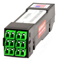 HDC-9LSA602SE1M12 - HD8² Cassette, 9/125 OS2, LC/APC Shuttered (6) Port, Green Duplex, Front to (1) Port MTP®/APC Elite 12F Rear, Male Green, Straight