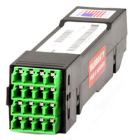 HDC-9LSA802SE2M08 - HD8² Cassette, 16 Strand, 9/125 OS2, LC/APC Shuttered (8) Port, Green Duplex, Front to (2) Port MTP®/APC Elite 8-Fiber Rear, Male Green, Straight