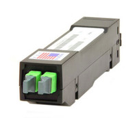 HD8² Cassette, 16 Strand, 9/125 OS2, LC/UPC Shuttered (8) Port, Blue Duplex, Front to (2) Port MTP®/APC Elite 8-Fiber Rear, Male Green, Straight