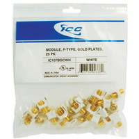 IC107BGCWH - F-TYPE, Gold Plated, 25 PK White
