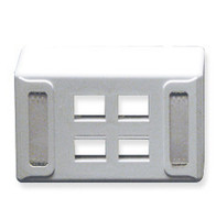 Furniture Faceplate, UNIV, 4-Port- White