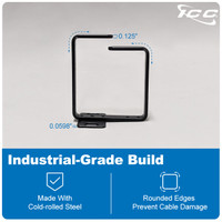 3” Metal Cable Management Ring, Vertical, Rack or Wall Mount, Pack of 10 – Cable Organizer for Network Racks and Wiring Systems