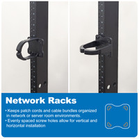 3” Plastic Cable Management Ring, Vertical/Horizontal, Rack or Wall Mount, Pack of 1 – Cable Organizer for Network Racks and Structured Cabling