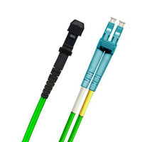 LC-MTRJ Fiber Patch Cable, Multimode 50/125 OM3, Duplex, Green Jacket