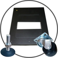 FE7019-45-02 - Quest Mfg. 700 Series Floor Enclosure - Wheels/Feet close up