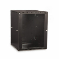 15U LINIER Swing-Out Wall Mount Cabinet - front angled view