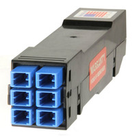 HD8² Cassette, 9/125 OS2, US Conec MDC (12) Port, Blue Front to (1) Port MTP®/APC Elite 24F Rear, Male Green, Straight - front Image 1