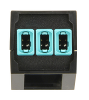 HD8² Cassette, 36 Strand, 50/125 OM4, MDC/UPC (18) Port, Aqua Duplex, Front - (3) Port MTP Elite 12 Fiber Rear, Male Aqua, Straight (Type A) Pinout