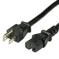 51515-H-012 - Power Cord, NEMA, 5-15P, C15 HIGH TEMPERATURE, 14/3, 15Amp, 125V, SJT Jacket , Black Jacket, cable ends