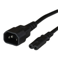 1407-P2-024.7A125V - Black Lamp Cable IEC320 C14 to IEC320 C7 7A 125V