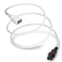 A-Lock Secure Locking Power Cord, C13 (A-Lock) to C14, 14 AWG, 15 Amp, 250V, SJT Jacket, White (Coiled)