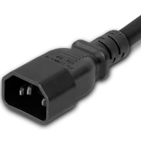 1413-F-012 - Power Cord, C14 to C13, 18/3 AWG, 10Amp, 250V SJT Jacket, Black (C14 side)