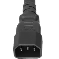 1413-F-012 - Power Cord, C14 to C13, 18/3 AWG, 10Amp, 250V SJT Jacket, Black (C14 end)