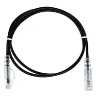UL728-8006BK-CG - Cat6, 28AWG, Finger Boot, "Slim Jacket", Black Jacket, coiled cable