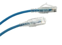 UL728-8006BU-CG - Cat6, 28AWG, Finger Boot, "Slim Jacket", Blue Jacket, both ends