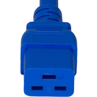 2019-J-012-BLU - Power Cord, C20 to C19, 12/3 AWG, 20 Amp, 250V SJT Blue Jacket (C19 end)