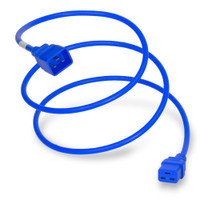 2019-J-012-BLU - Power Cord, C20 to C19, 12/3 AWG, 20 Amp, 250V SJT Blue Jacket