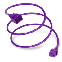 Power Cord, C20 to C19, 12/3 AWG, 20 Amp, 250V SJT Purple Jacket