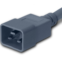 Power Cord, C20 to C19, 12/3 AWG, 20 Amp, 250V SJT Gray Jacket (C20 side)