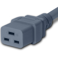 Power Cord, C20 to C19, 12/3 AWG, 20 Amp, 250V SJT Gray Jacket (C19 side)
