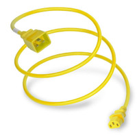 Power Cable, IEC 60320 C20 to C13, 14awg, 15AMP, 250V, Yellow Jacket, coiled