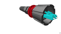 Senko - IP-16 LC Duplex Connector - Ruggedized, MM, Aqua, 4.5 - 4.9mm, 5.3 - 5.7mm, 5.8 - 6.2mm, 6.8 - 7.2mm