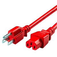 Power Cord 5-15P, C15 Hi Temp 14/3, 15Amp, 125V, Red | Shop