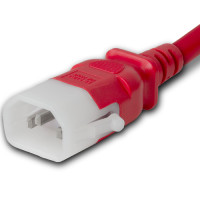 IEC 60320 C14 Locking (P-Lock), Plug (Male), Red