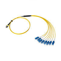 MTF-LCU-16-OS2-001MA - Breakout Cable, MTP® 16 Elite/APC to LC EZcon Uniboot, OS2 Singlemode 9/125 Micron, 16 Fiber, full cable view