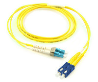 Keyed LC - Standard SC, 9/125 Singlemode OS2, Riser Rated, Aqua