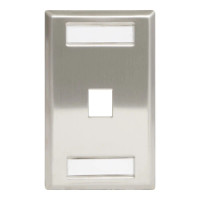 Station ID Stainless Steel Faceplate with 1 Port for EZ®/HD Style in Single Gang