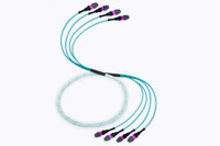 Fiber Cable, (4) MTPE/UPC(F) - (4) MTPE/UPC(F), 48 Fiber,50/125 OM4, Sleeved Indoor 3mm Microcore, ONFP Aqua Jacket