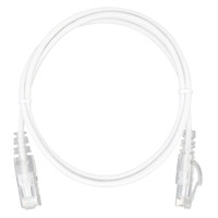 UL728-8006WT-CG - Cat6, 28AWG, Finger Boot, "Slim Jacket", White Jacket, coiled view