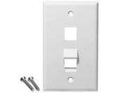 Angled Station ID Faceplate with 1 Flat and 1 Angled Ports for EZ®/HD Style in Single Gang in White