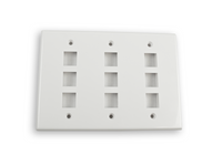 Classic Faceplate with 9 Ports for EZ®/HD Style in Triple Gang, White