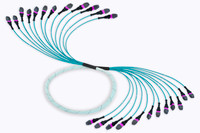 Fiber Cable, (12) MTPE/UPC(F) - (12) MTPE/UPC(F), 144 Fiber,50/125 OM4, Sleeved Indoor 3mm Microcore, ONFP Aqua Jacket