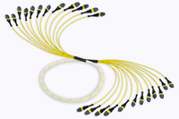 Fiber Cable, (12) MTPE/APC(F) - (12) MTPE/APC(F), 144 Fiber,9/125 OS2, Sleeved Indoor 3mm Microcore, ONFP Yellow Jacket
