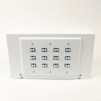 FTTD (Fiber to the Work Station), 3 Gang 12 Port, Fiber Box, White, Loaded with LC Duplex Couplers