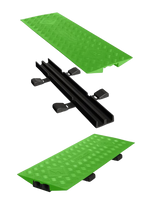 Cable Bridge for 5-Channel Guard Dog® Cable Protector, SafeRay™ Hi-Viz Green Top/Black Base