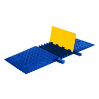 ADA 5-Channel Yellow Jacket® Cable Protector for 1.325" Lines , shown in blue base, yellow lid